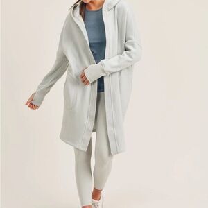 Sage ComfyHooded Oversized Cardigan